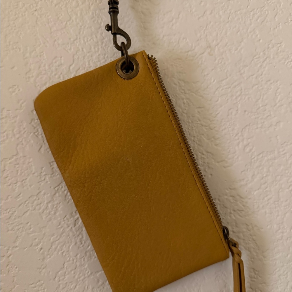 Universal Thread Mustard Yellow Leather Wristlet
